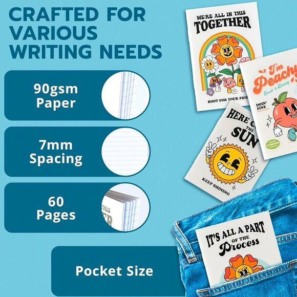 SALE Retro Vintage 50’s Style Sun Flower Lined Notebook - Picture 4 of 6